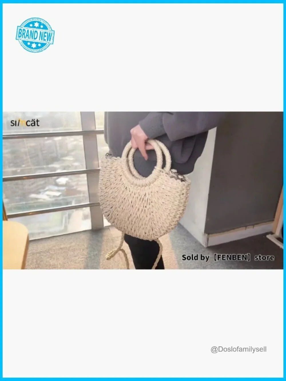 Straw Woven Hobo Bag Crossbody Shoulder Handwoven Beach Purse Rattan Boho